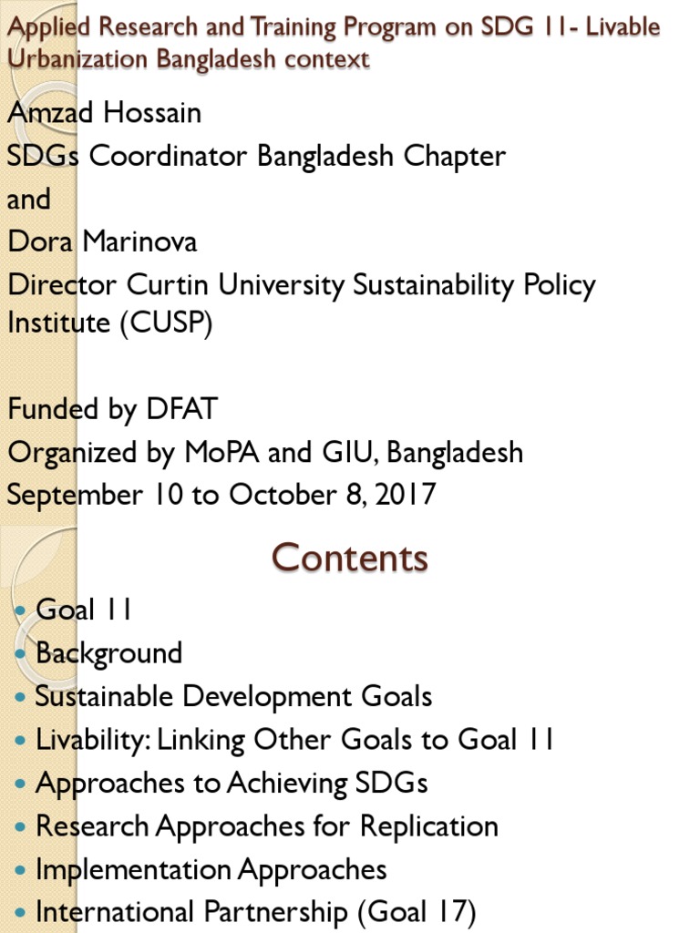 SDGs in Bangladesh | PDF | Quality Of Life | Sustainability