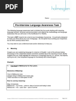 TESOL Pre Interview Language Awareness Task 2016