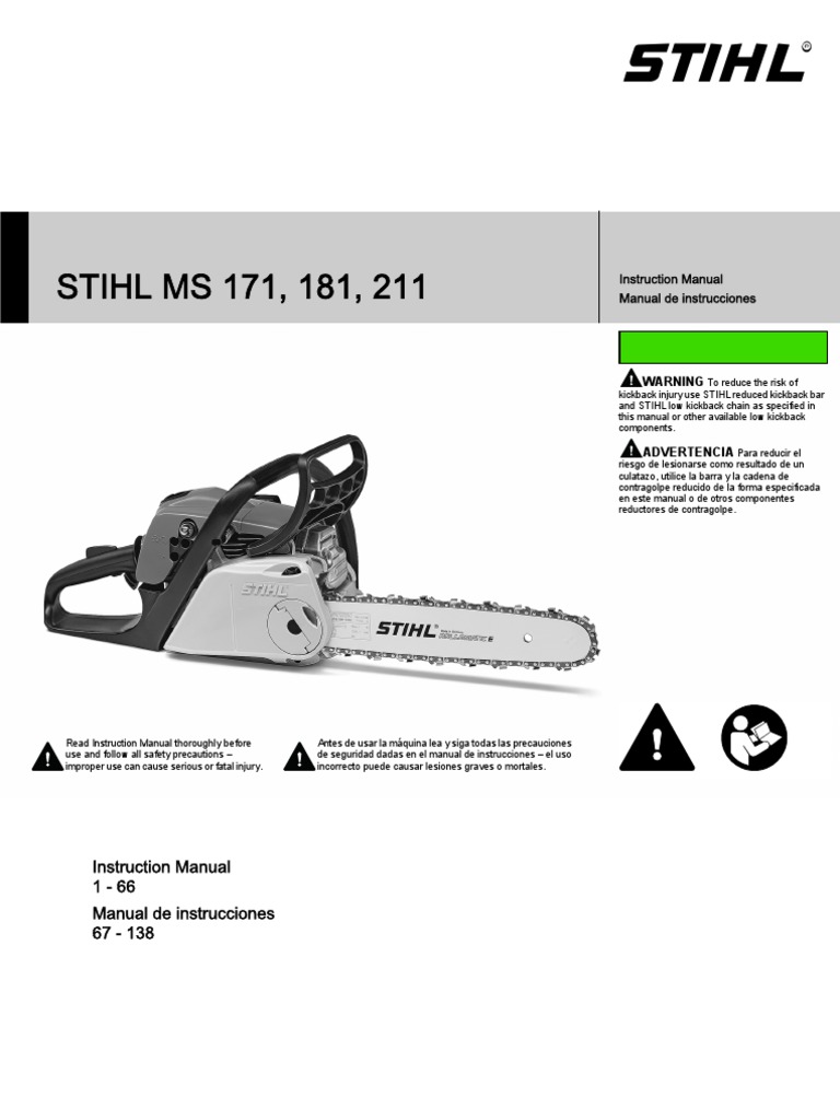 Stihl Ms 171 181 211 Owners Instruction Manual La seguridad Bienes