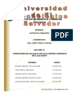 Transacciones en Las Que Se Aplica El Interes Compuesto en -El Salvador