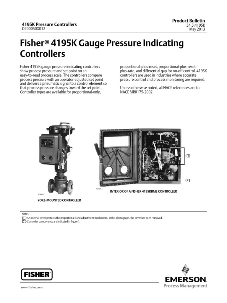 R 4195K Gauge Pressure Indicating: Fisher Controllers | PDF | Pressure ...