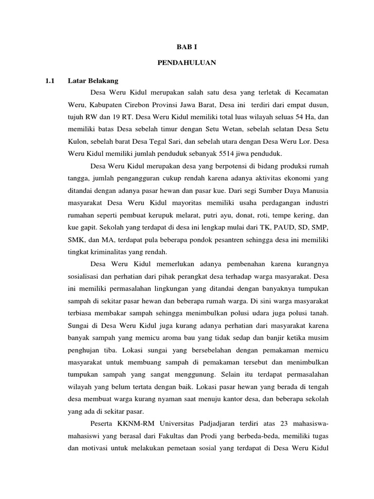 Latar Belakang Laporan Akhir KKN | PDF