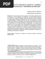 A Formação de Educadores Musicais Caminhos Para a Humanização e Identidade Profissional
