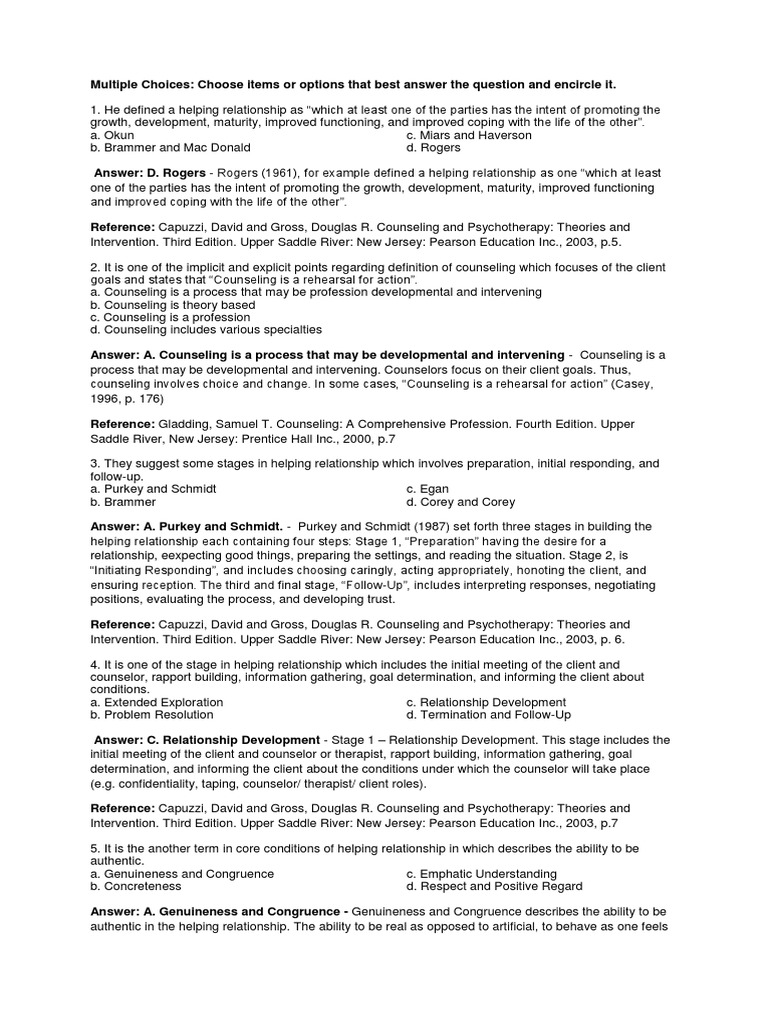 Counseling Test PDF Counseling Psychology Psychotherapy
