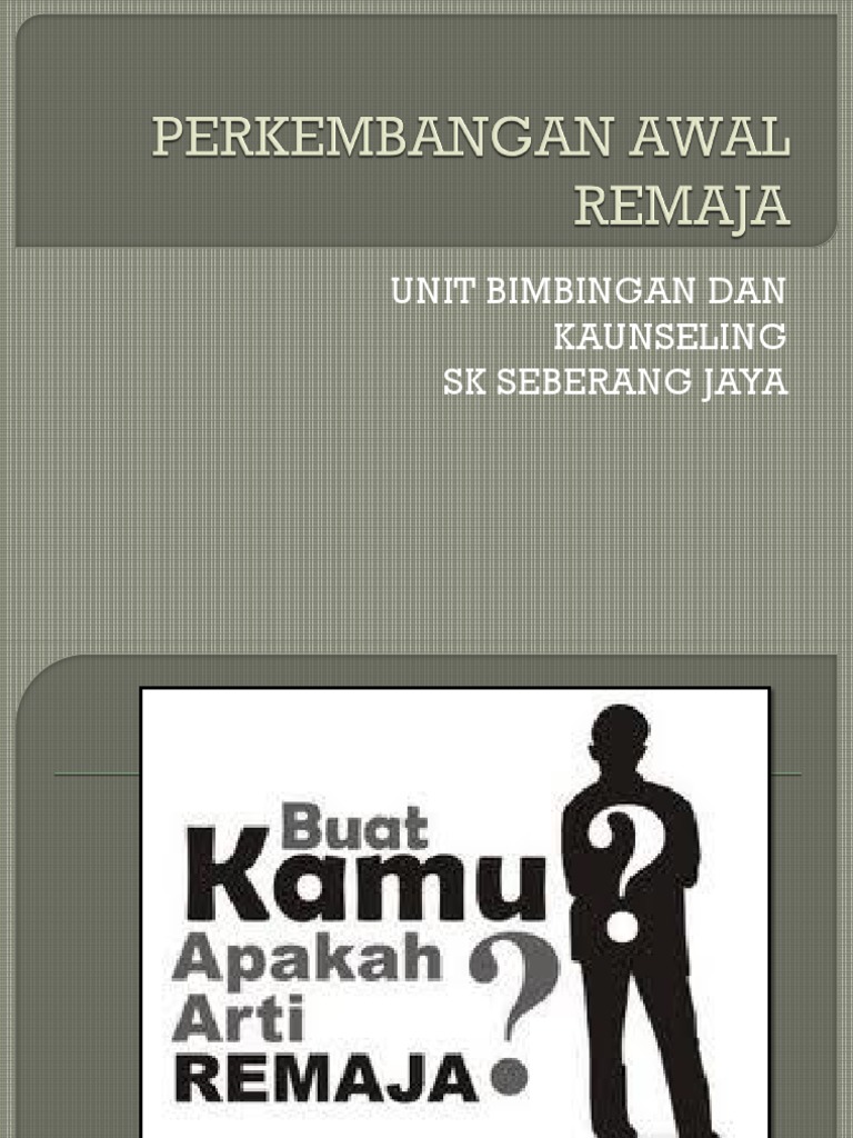 Perkembangan Awal Remaja Pdf