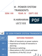 Ee 1004 - Power System Transients: Sem: Viii Year: Iv Dept: Eee