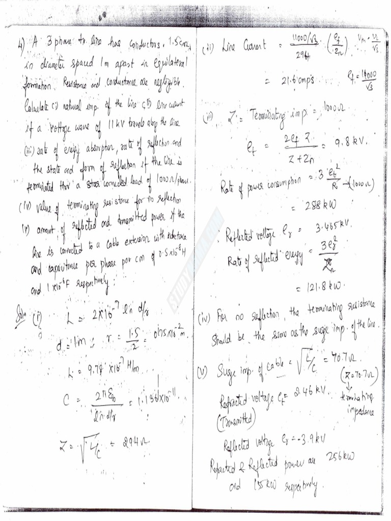 Power System Transients Class Lecture Notes 4 | PDF