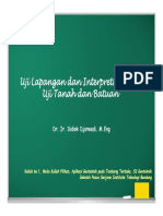 2017, Kuliah Ke 1, Uji Lapangan Dan Interpretasi Hasil Uji Tanah Dan Batuan (Compatibility Mode)