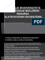 Očuvanje Biodiverziteta I Korišćenje Slatkovodnih Ekosistema