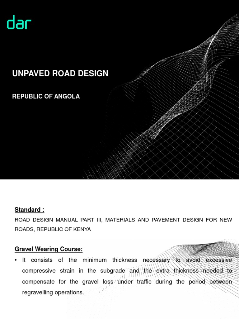 Unpaved Road Design Guidelines | PDF | Road | Road Surface