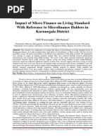 Impact of Micro Finance On Living Standard With Reference To Microfinance Holders in Kurunegala District