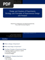 Lecture 1 - Design and Analysis of Experiments