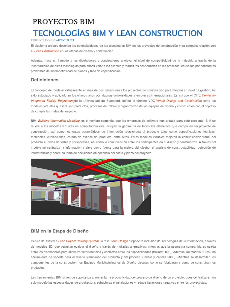 Lean Construction y BIM en Proyectos | PDF | Modelado de información de ...