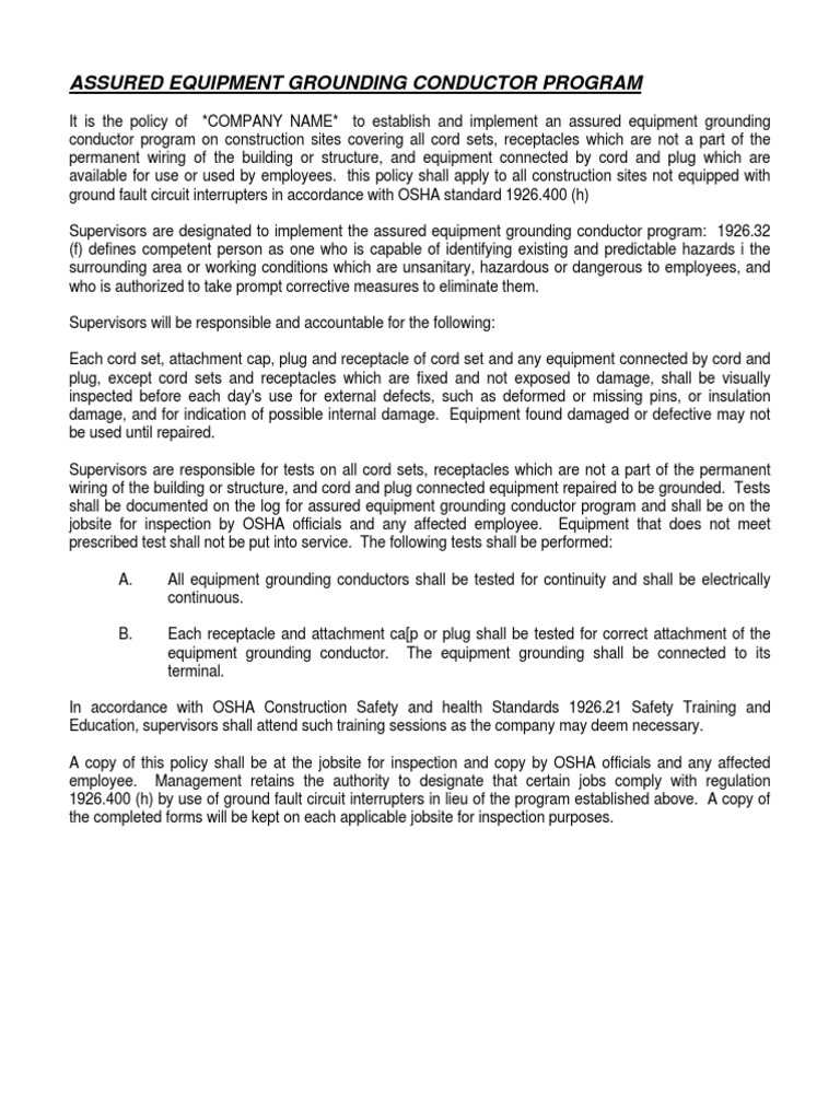 Assured Equipment Grounding Conductor Program PDF Electrical