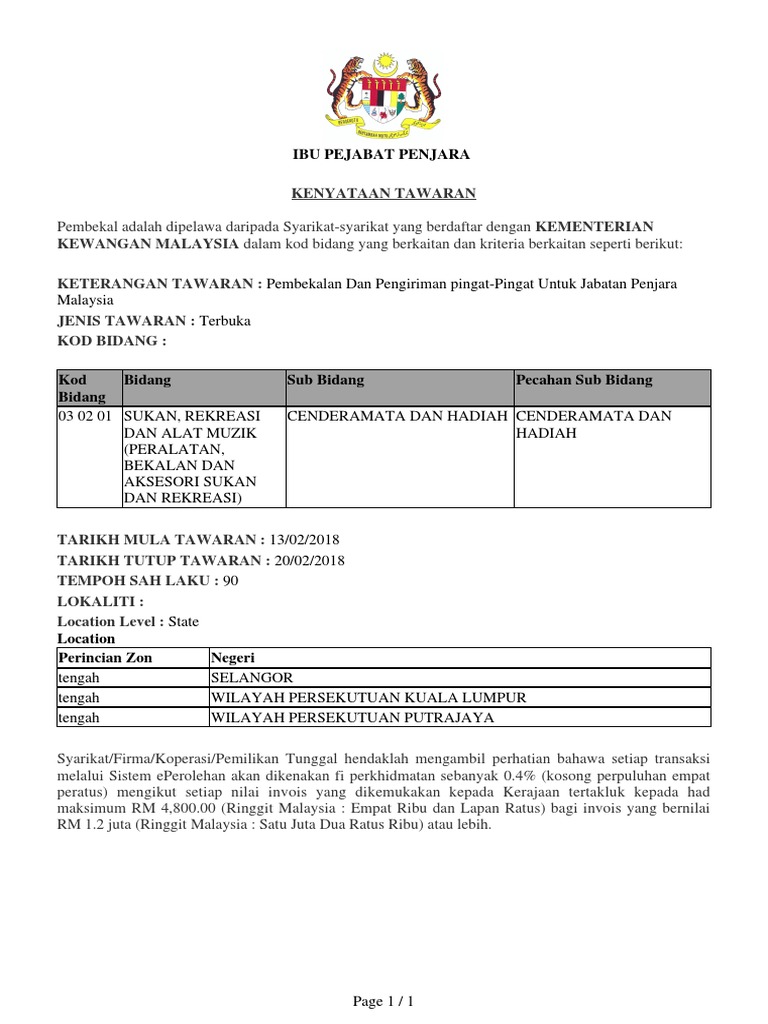 01 Kenyataan Tawaran Pembekal  PDF