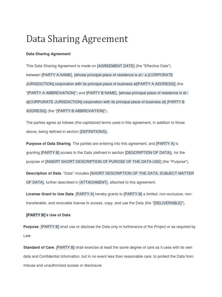 Data Sharing Agreement | PDF | Indemnity | Patent Application