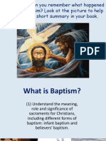 At Jesus Baptism? Look at The Picture To Help You. Write A Short Summary in Your Book