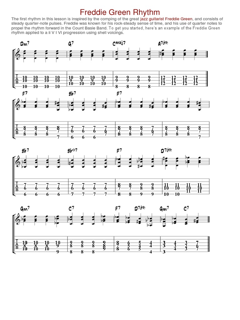 Freddie Green Rhythm PDF Rhythm Jazz