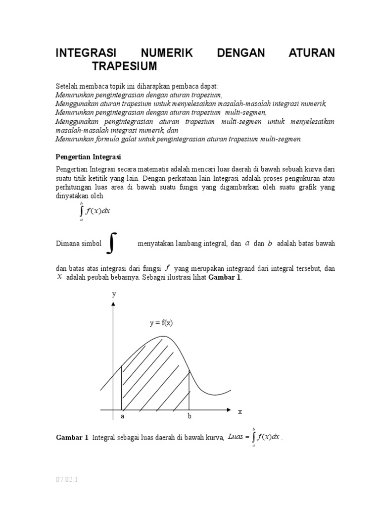 Metode Trapesium | PDF | Metode & Bahan Ajar
