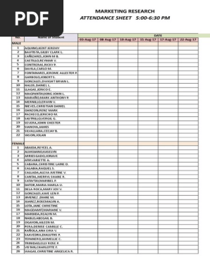 Attendance Sheet