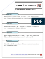 Lista de Exercicios - Divisão - Lista 2 PDF