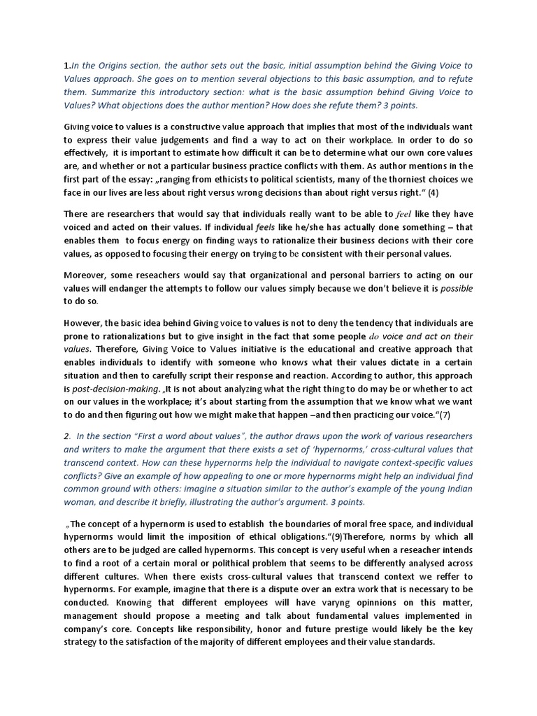 General vision and viewpoint sample answers image