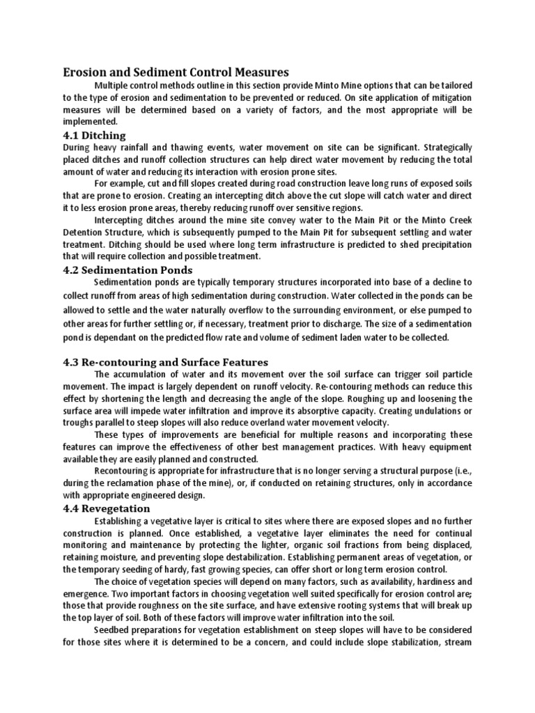 Erosion and Sediment Control Strategies | PDF | Surface Runoff | Erosion