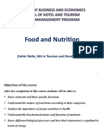 Food and Nutrition: College of Business and Economics School of Hotel and Tourism Hotel Management Program