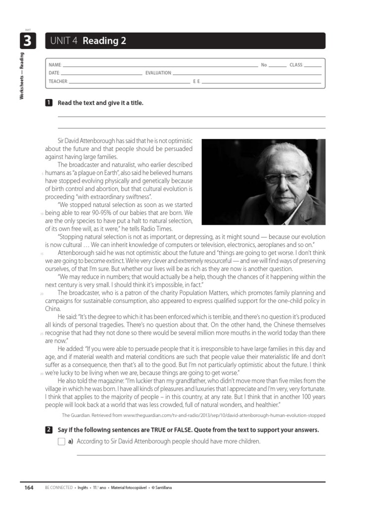 Unit 4 Reading 2: Read The Text and Give It A Title | PDF | Natural ...