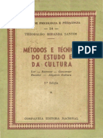 Theobaldo Miranda Santos - Métodos e Técnicas Do Estudo e Da Cultura