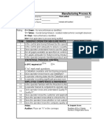 Manufacturing Process Audit: Rating