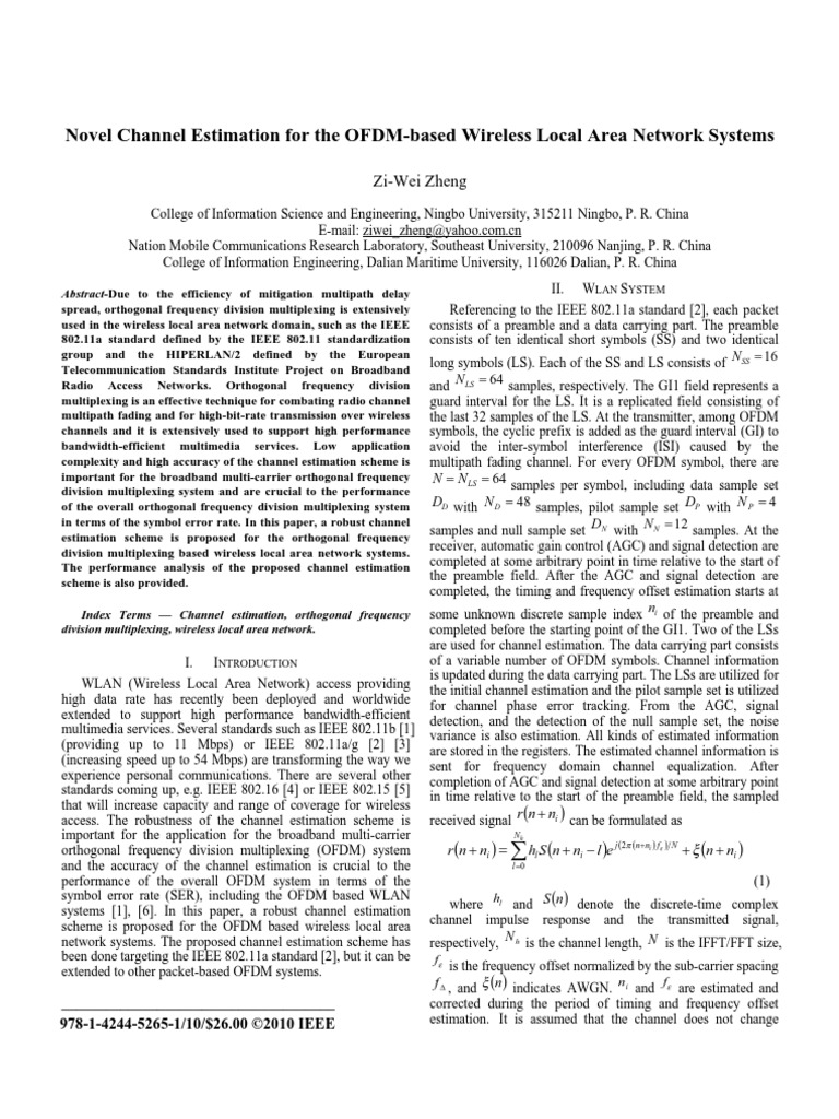 Ofdm FR Lan | PDF | Orthogonal Frequency Division Multiplexing | Ieee ...