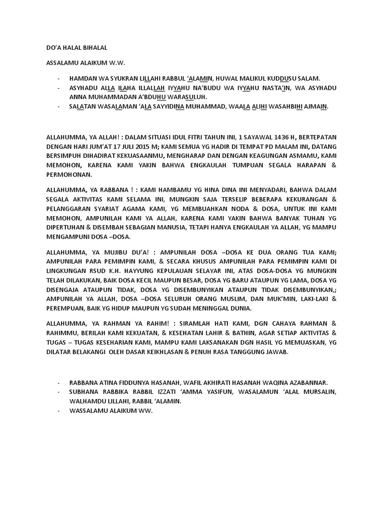 Doa Halal Bihalal - Homecare24