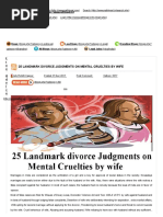 25 Landmark Divorce Judgments on Mental Cruelties by Wife