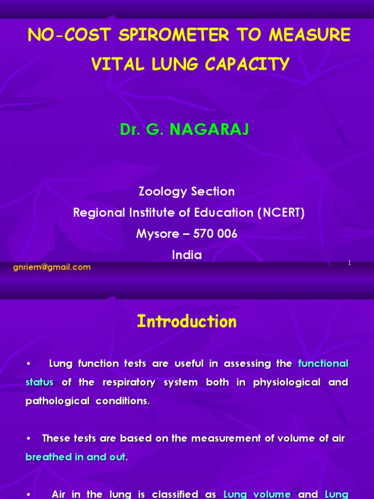 Simple Spirometer PDF Exhalation Respiratory System