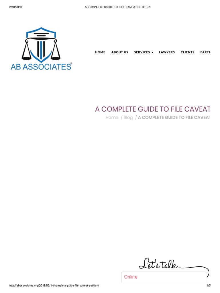 How to File a Caveat Petition | PDF | Lawsuit | Lawyer
