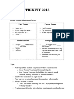 TRINITY 2018: Grade 3 Topic Sheets Must Have: Past Tense Future Tense