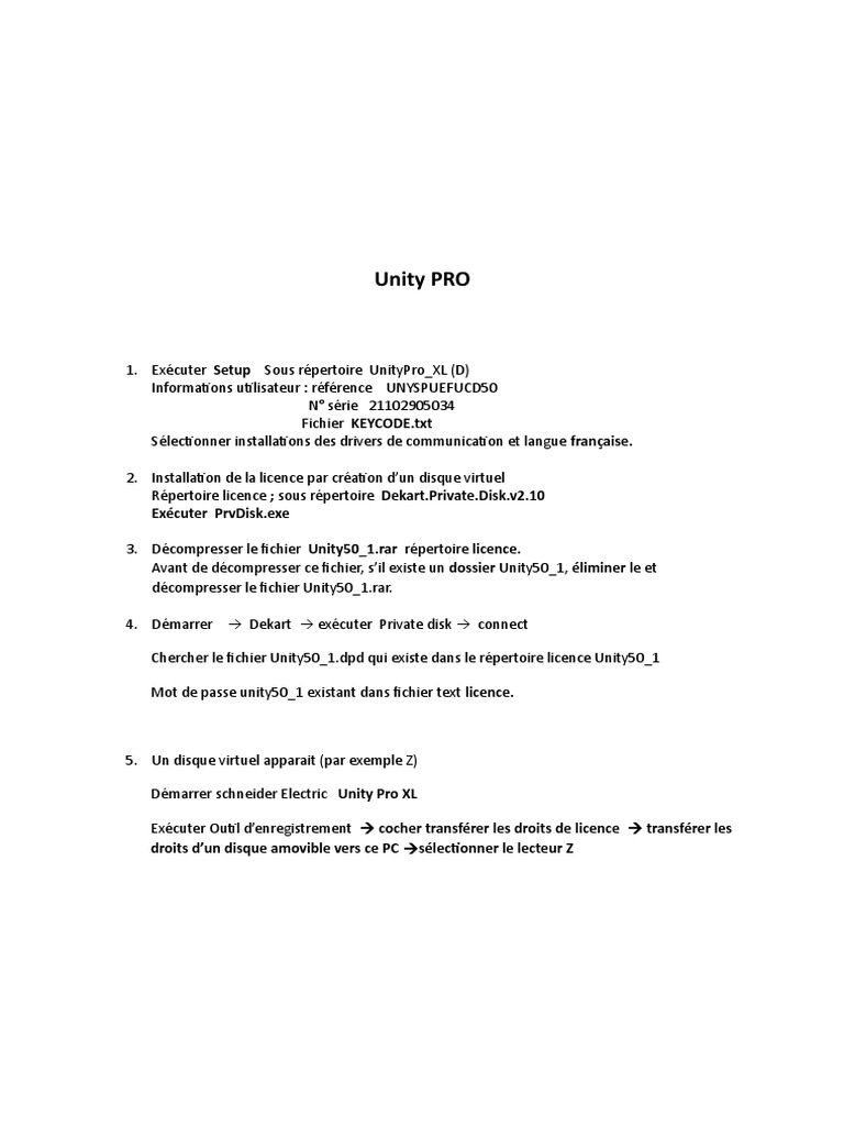 Installation de Unity PRO XL | PDF | Jeux et activités | Technologie et ...
