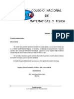 Colegio Nacional DE Matematicas Y Fisica: Asunto: Constancia de Estudio