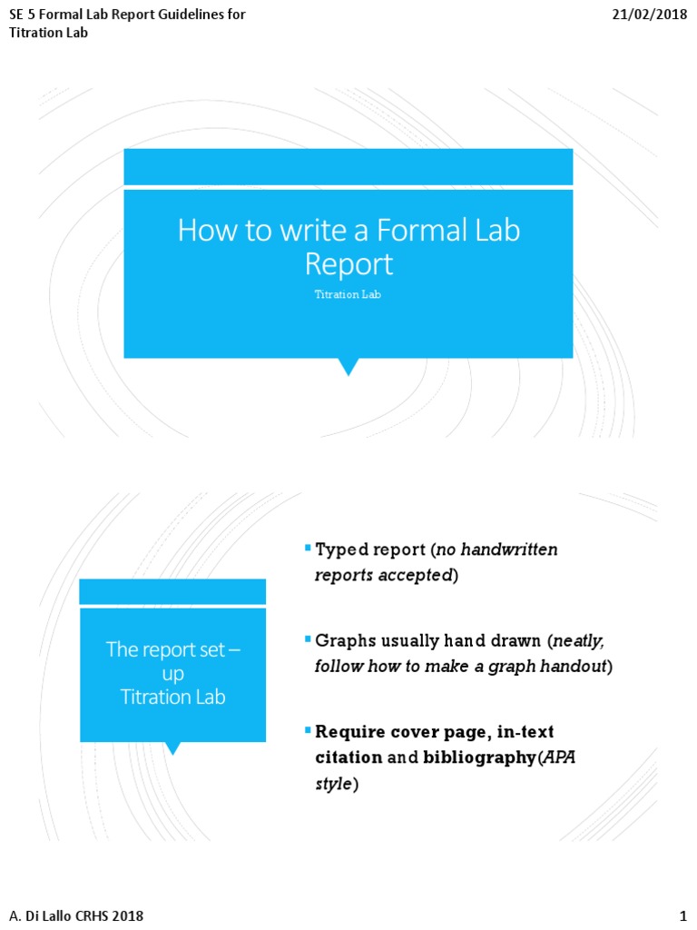 Titration Lab Report Writing Guide | PDF | Citation | Experiment