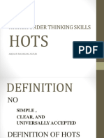 Higher Order Thinking Skills