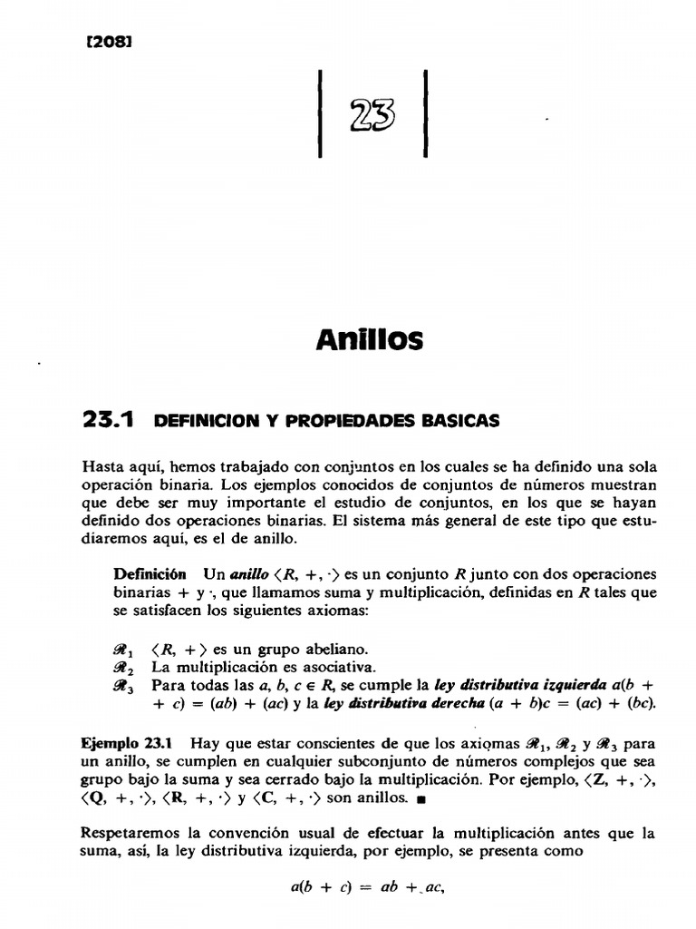 Fraleigh, J. Algebra Abstracta 3aed. 221 227 PDF Anillo