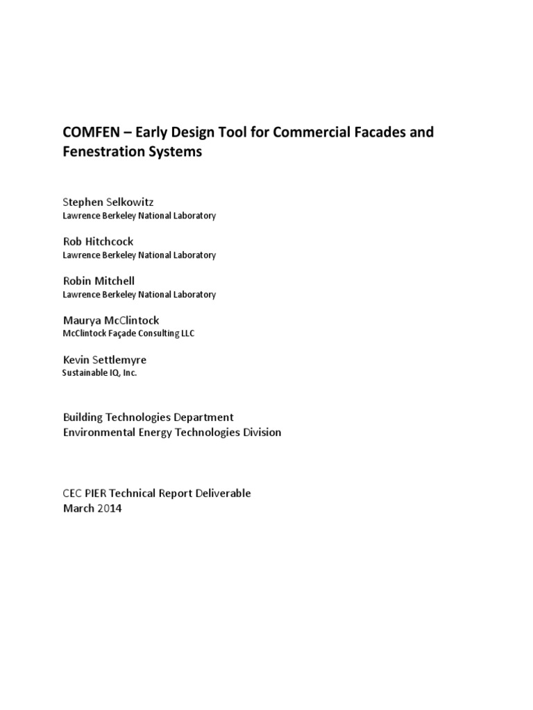 COMFEN: Tool for Facade Design Efficiency | PDF | Efficient Energy Use ...