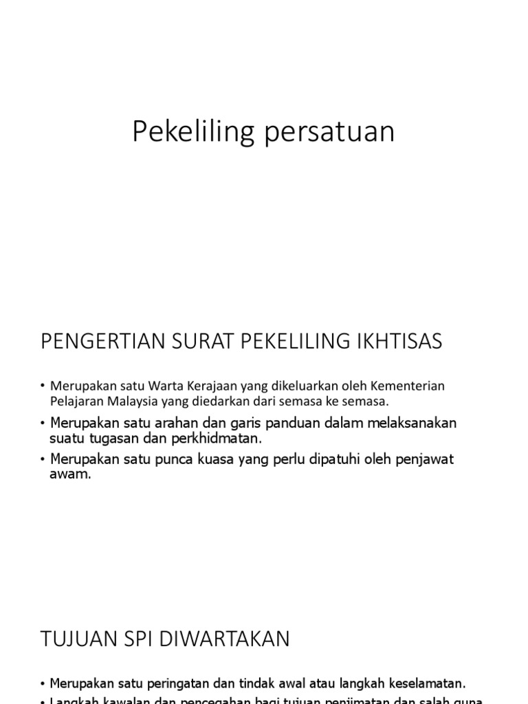 Pekeliling Persatuan | PDF