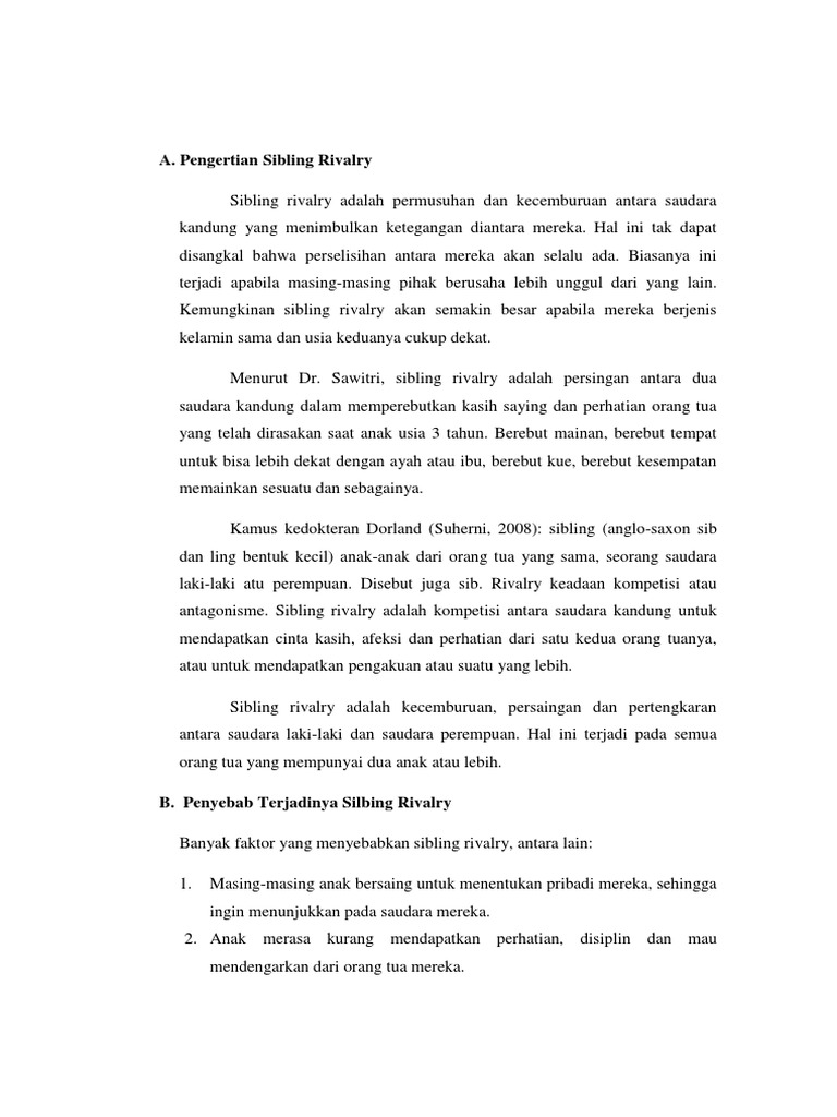Memahami Sibling Rivalry pada Anak | PDF | Pengembangan Diri | Gaya Hidup