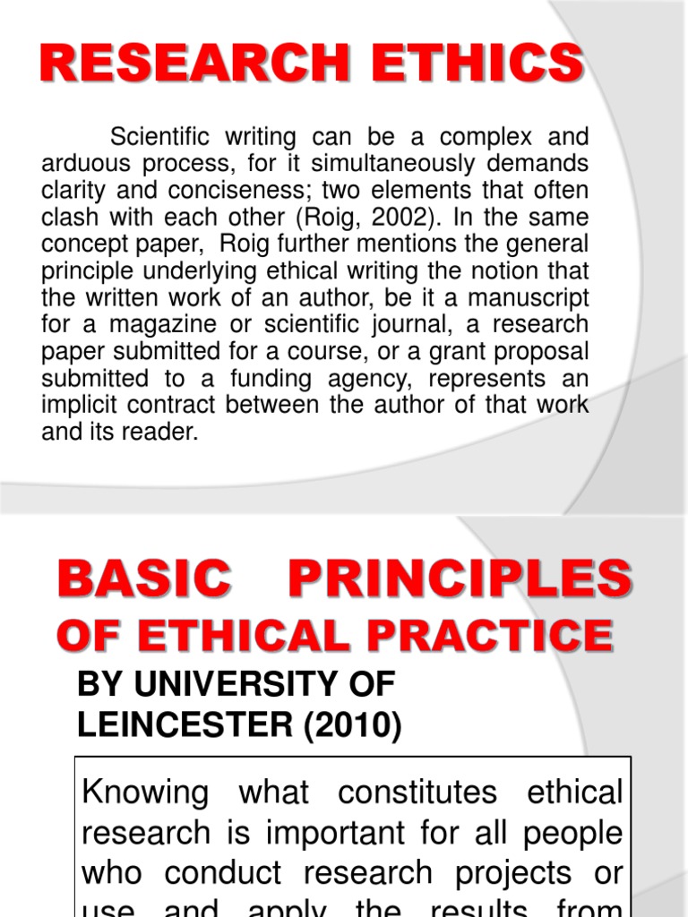 Basic Principles of Ethical Practice | PDF | Plagiarism | Citation