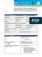 Youth Peace Table Application Form