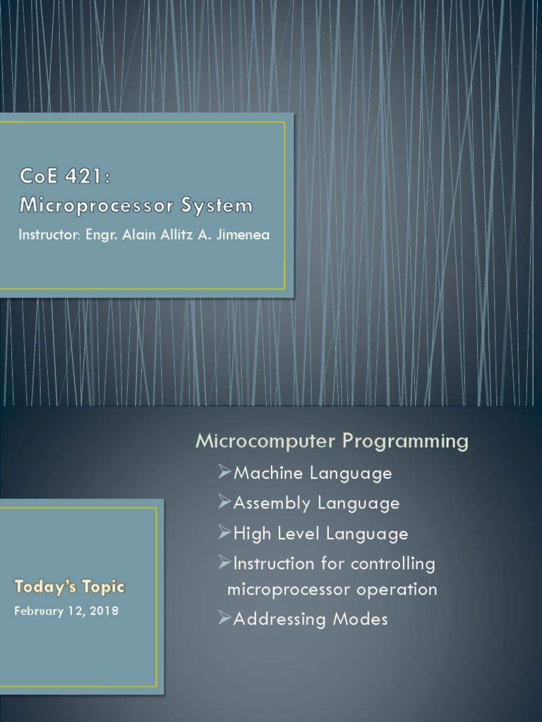 Microcomputer Programming Languages: Machine, Assembly & High Level ...