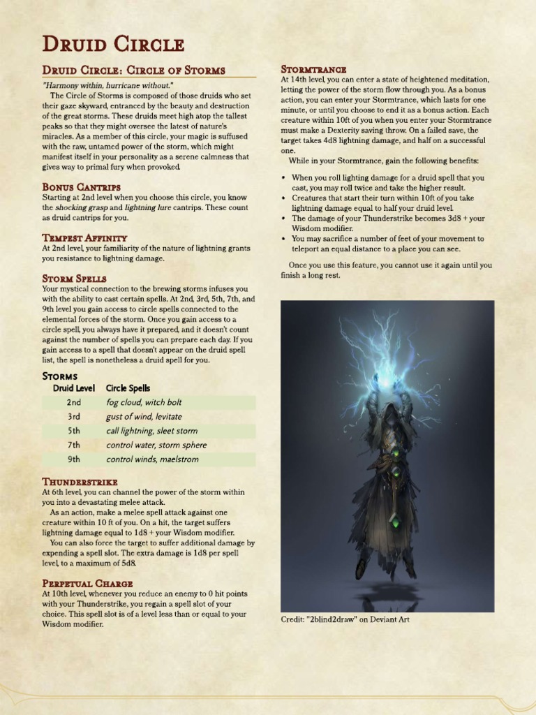Homebrew Storm Druid | PDF