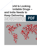 The World Is Looking For Affordable Drugs (Genric Pharma)